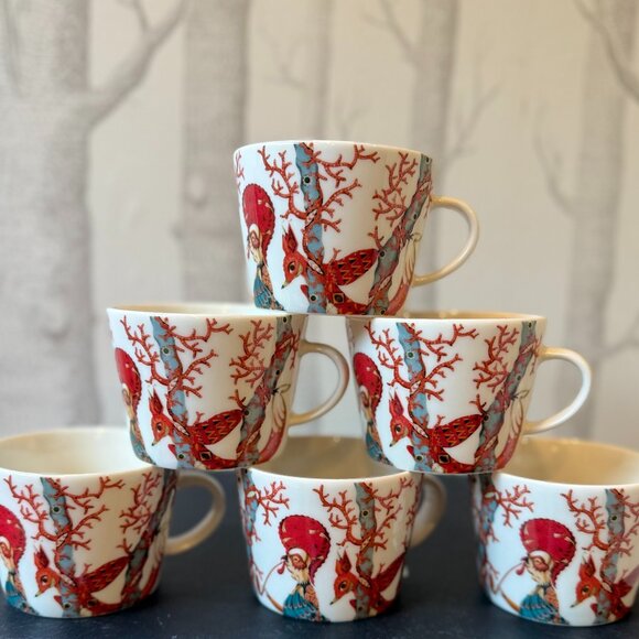 Set of 2 Iittala Tanssi round porcelain coffee cups- NEW - Picture 1 of 4